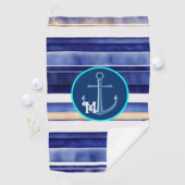 Serviette De Golf Summer Navy Blue Modern Boot Stripes Collection (En situation)