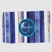 Serviette De Golf Summer Navy Blue Modern Boot Stripes Collection (Horizontal)