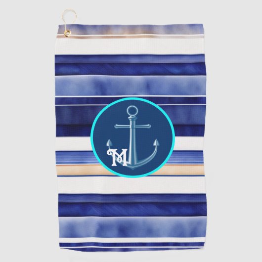 Serviette De Golf Summer Navy Blue Modern Boot Stripes Collection (Devant)