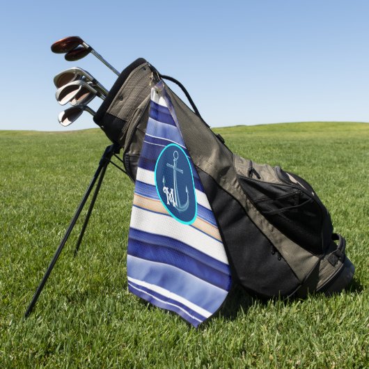 Serviette De Golf Summer Navy Blue Modern Boot Stripes Collection (Vert)