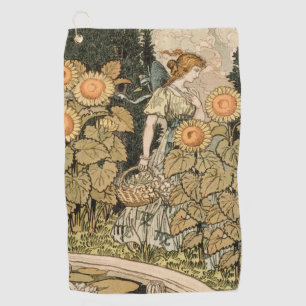 Serviette De Golf Sunflower Art Nouveau Jardin Grasset Femme