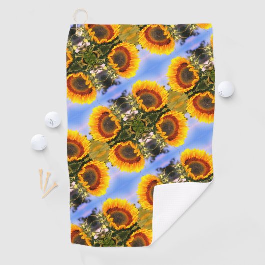 Serviette De Golf Sunflower In Sunshine Motif d'art Abstrait (En situation)