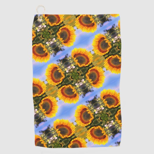 Serviette De Golf Sunflower In Sunshine Motif d'art Abstrait (Devant)