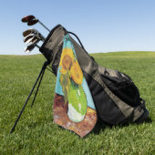 Serviette De Golf Sunflowers Vincent van Gogh (Vert)