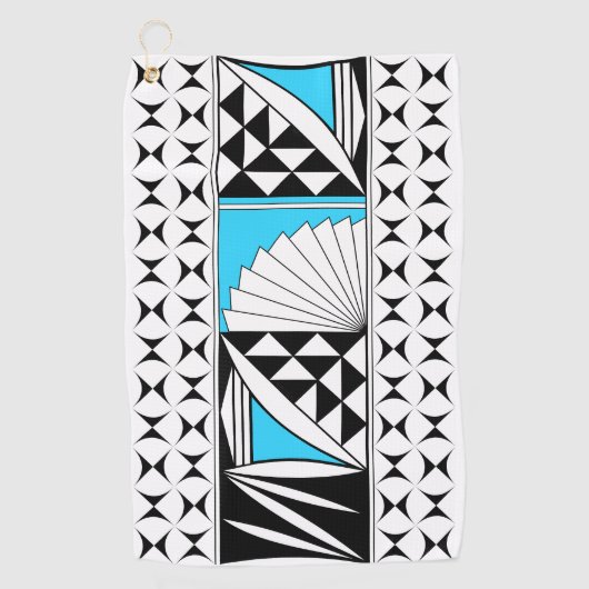 Serviette De Golf Sunrise autochtone du sud-ouest en turquoise (Devant)