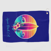 Serviette De Golf Sunset Surfboard Paradise - (Horizontal)