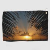 Serviette De Golf Sunset Through Palm Fronds (Horizontal)
