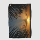 Serviette De Golf Sunset Through Palm Fronds (Devant)