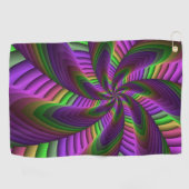 Serviette De Golf Super Énergétique coloré Neon Motif fractal (Horizontal)