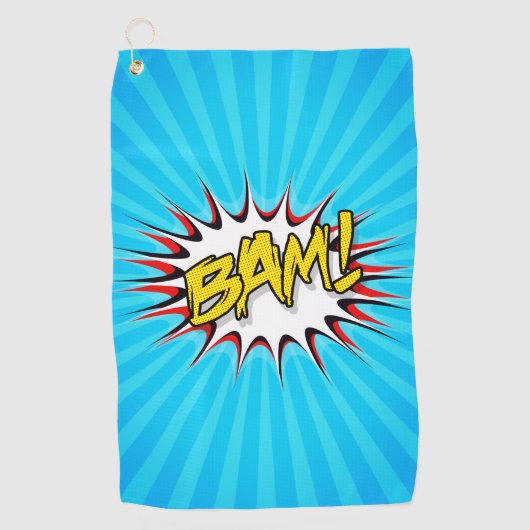 Serviette De Golf Super Héros Classic Bam ! Bulle d'action (Devant)