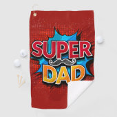 Serviette De Golf Super Papa Mustache Grunge moderne (En situation)