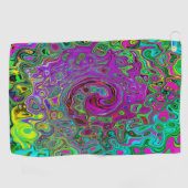 Serviette De Golf Super Purple Abstrait Retro Liquid Swirl (Horizontal)