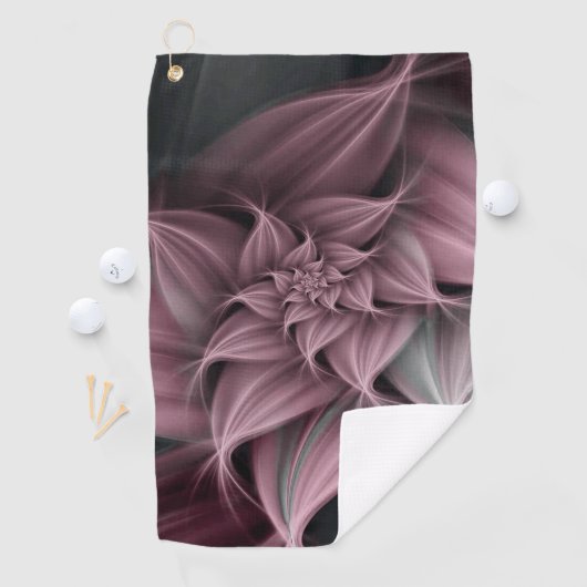 Serviette De Golf Superbe fleur rose fractale (En situation)