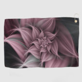 Serviette De Golf Superbe fleur rose fractale (Horizontal)