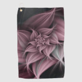 Serviette De Golf Superbe fleur rose fractale (Devant)