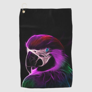 Serviette De Golf Superbe perroquet à la lueur de prune