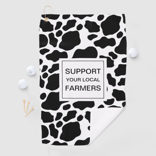 Serviette De Golf Support Local Farmers Cow Imprimer Motif (En situation)