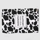 Serviette De Golf Support Local Farmers Cow Imprimer Motif (Horizontal)