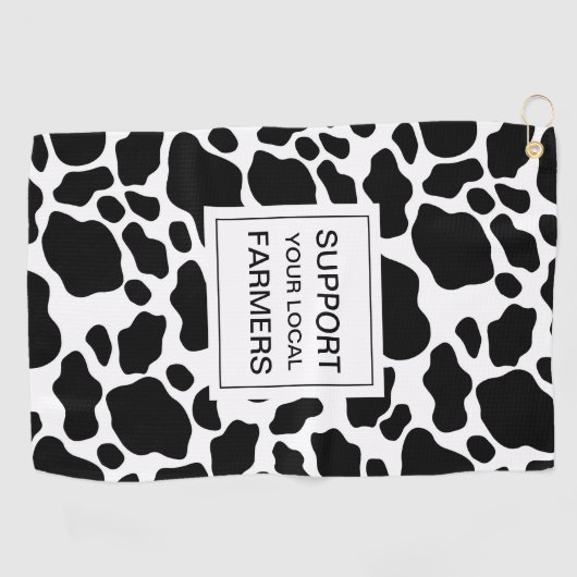 Serviette De Golf Support Local Farmers Cow Imprimer Motif (Horizontal)