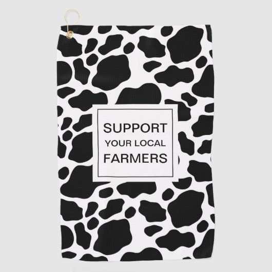 Serviette De Golf Support Local Farmers Cow Imprimer Motif (Devant)