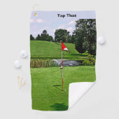 Serviette De Golf Sur le texte personnalisé vert (En situation)