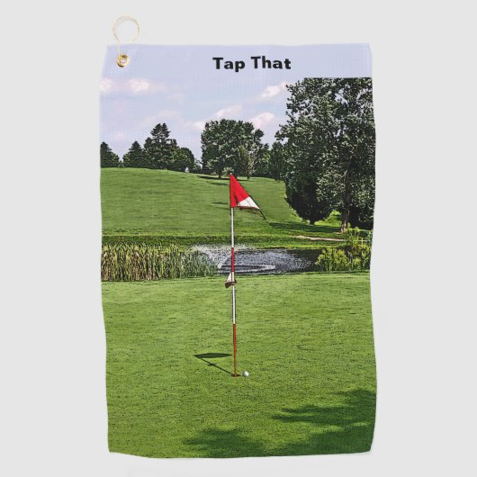 Serviette De Golf Sur le texte personnalisé vert (Devant)