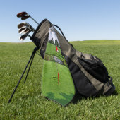 Serviette De Golf Sur le texte personnalisé vert (Vert)