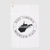 Serviette de golf sur mesure West Virginia (Devant)