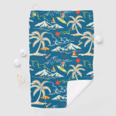 Serviette De Golf Surf tropical île motif à thème (En situation)