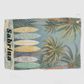 Serviette De Golf Surf Up, Style Pastel Personnalisé (Horizontal)