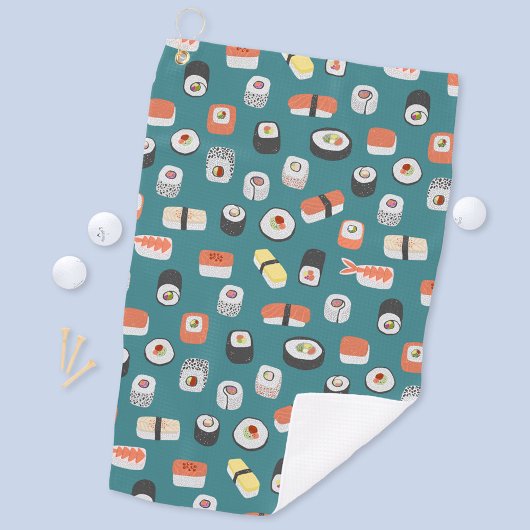 Serviette De Golf Sushi Nigiri Maki Roll Motif Vert