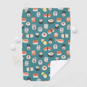 Serviette De Golf Sushi Nigiri Maki Roll Motif Vert (En situation)