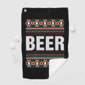 Serviette De Golf Sweat de Noël moche de bière (En situation)