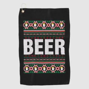 Serviette De Golf Sweat de Noël moche de bière