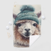 Serviette De Golf Sweet Winter Alpaca, coutume (En situation)