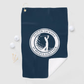 Serviette De Golf Swing de golf Monogramme bleu marine (En situation)