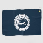 Serviette De Golf Swing de golf Monogramme bleu marine (Horizontal)