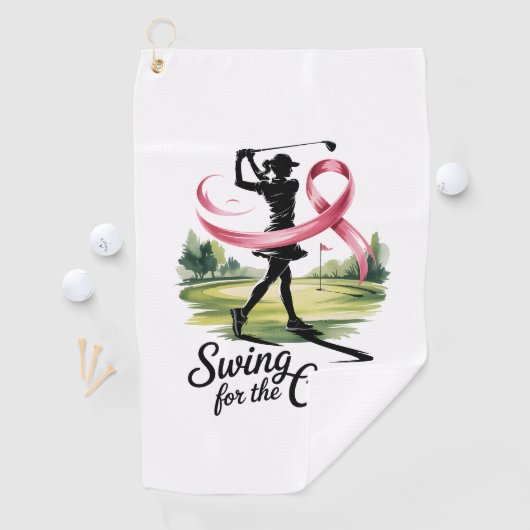 Serviette De Golf Swing for the Cure Golf Breast Cancer (En situation)