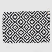 Serviette De Golf Symbole aztèque Motif bloc noir+blanc B (Horizontal)