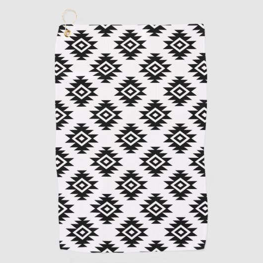 Serviette De Golf Symbole BW Aztec sur Motif blanc (Devant)