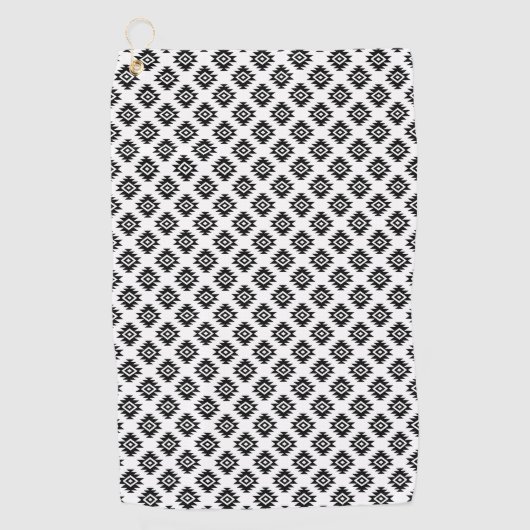Serviette De Golf Symbole BW Aztec sur petit Motif blanc (Devant)