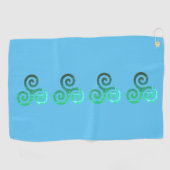 Serviette De Golf Symbole celtique antique Emerald Triskele (Horizontal)