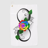 Serviette De Golf Symbole d'infini avec Rose arc-en-ciel (Devant)