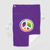 Serviette De Golf Symbole du signe de paix psychédélique (En situation)