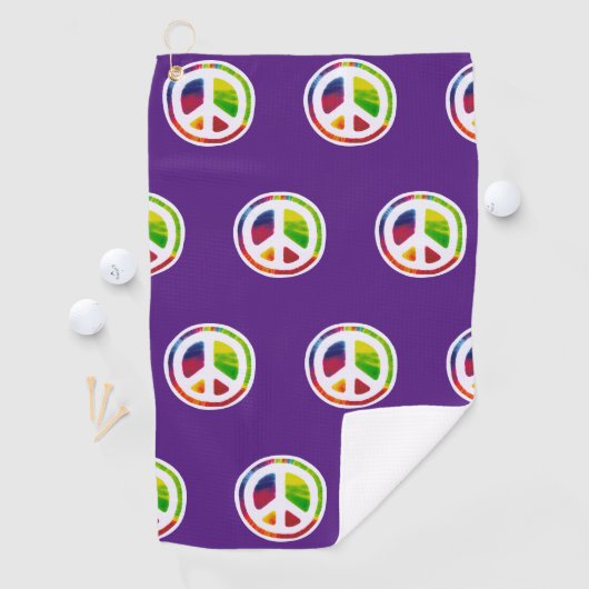 Serviette De Golf Symbole du signe de paix psychédélique (En situation)