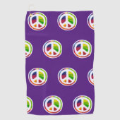 Serviette De Golf Symbole du signe de paix psychédélique (Devant)