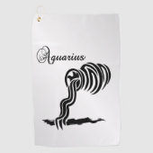Serviette De Golf Symbole et signe du zodiaque Aquarius (Devant)