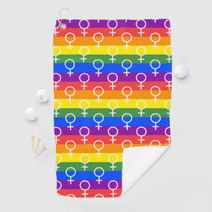 Serviette De Golf Symbole féminin Motif arc-en-ciel