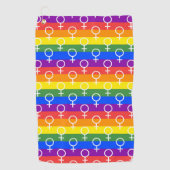 Serviette De Golf Symbole féminin Motif arc-en-ciel (Devant)
