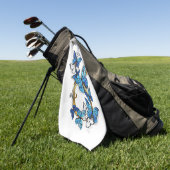 Serviette De Golf Symbole infini de papillons Morpho bleus (Vert)